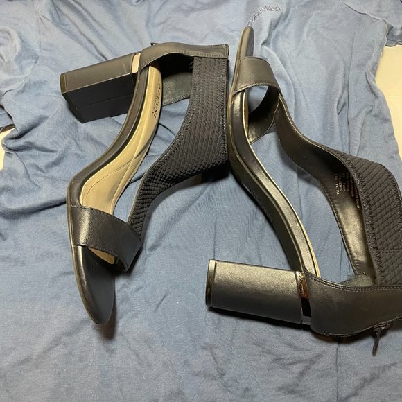 Alfani Womens Step N Flex Foxxii Sandal Block Heel Shoes Blue Leather Size 9.5 - Picture 5 of 11